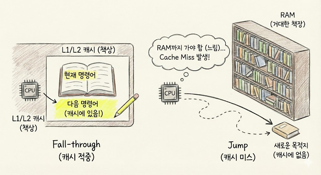 Fall through와 Jump의 비용차이