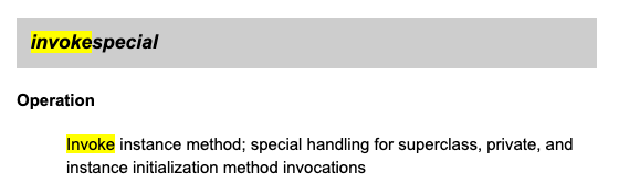 invokespecial