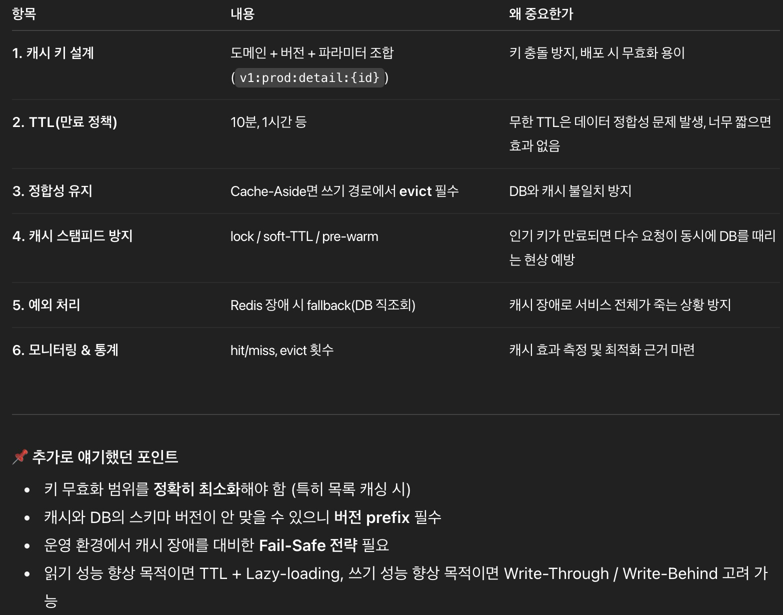 캐싱 고려 사항